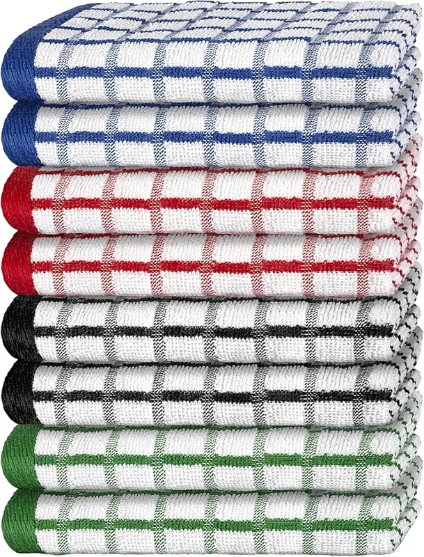 Premium 100% Cotton Kitchen Dish Towels: Ultra Absorbent, Thick 410 GS