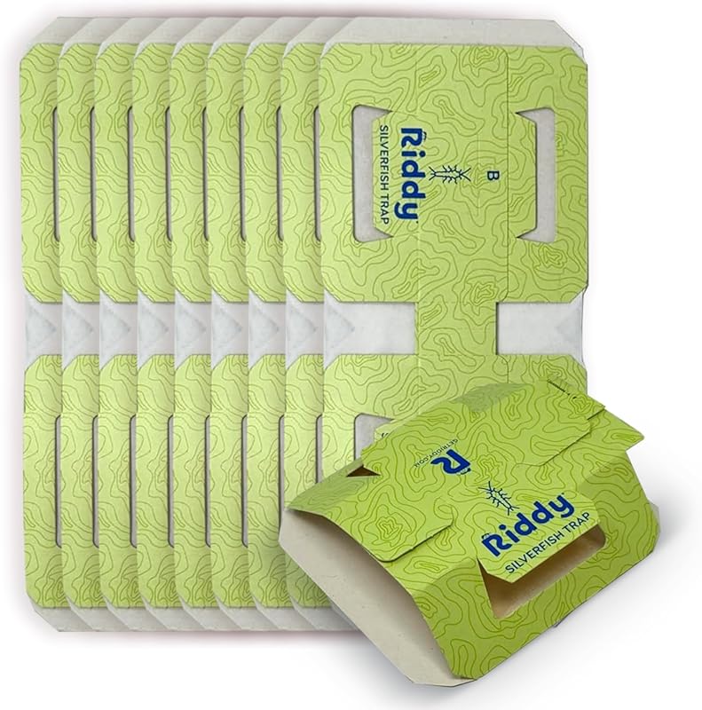 Riddy Insect & Silverfish Traps (10 Total) – Non-Toxic Sticky Glue Cat