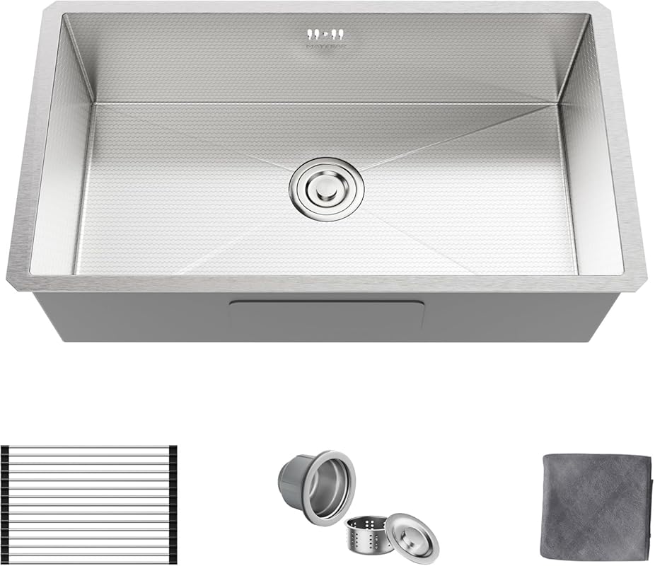 27x18 Inch Undermount 16 Gauge Stainless Steel Single Bowl Kitchen Sin