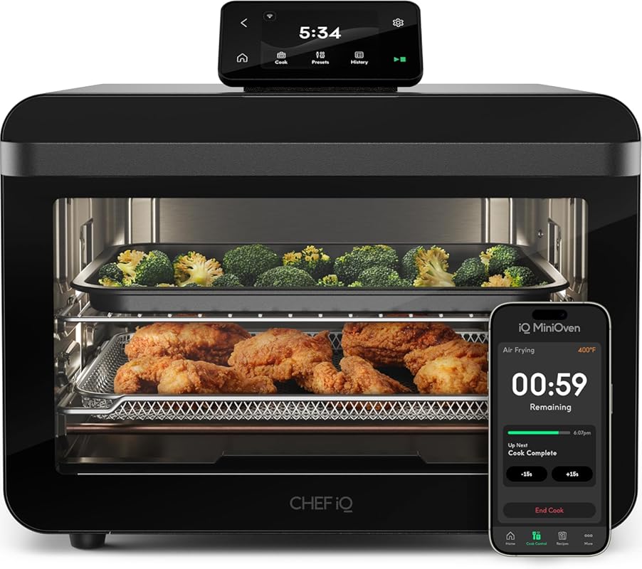 CHEF iQ MiniOven Smart 11-in-1 Countertop Toaster Oven Air Fryer Combo