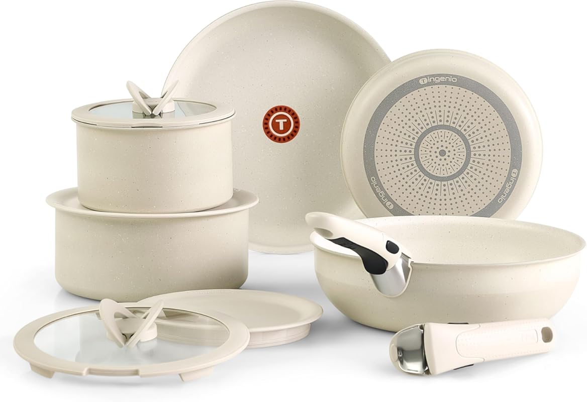 T-fal Ingenio Essentials 11-Pc Granite Non-Stick Cookware Set, Detacha
