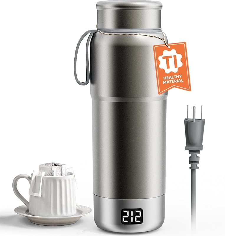Pure Titanium Portable Electric Kettle, 520ML with Dual Voltage & Temp
