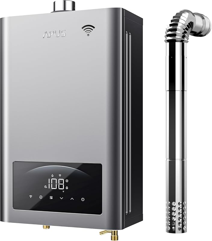 APUS Indoor Propane Tankless Water Heater, 140,000 BTU 6.8 GPM with Sm