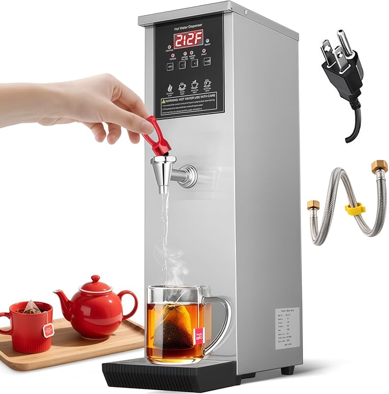 Commercial Countertop Hot Water Dispenser, Auto-Filling Stainless Stee