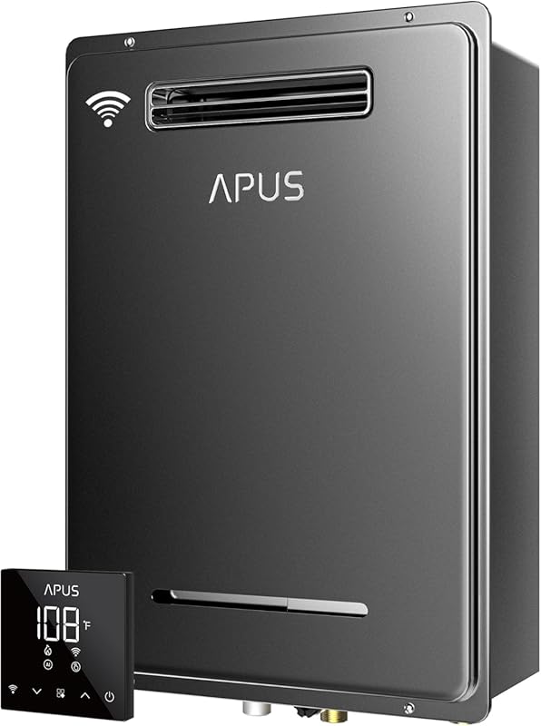 APUS 190,000 BTU Outdoor Propane Tankless Water Heater 8.1 GPM, Smart 
