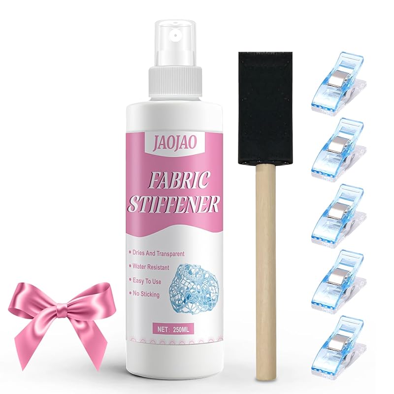 JAOJAO Stiffen Quick Fabric Spray 8.4oz: Quick Drying Stiffener for Ha