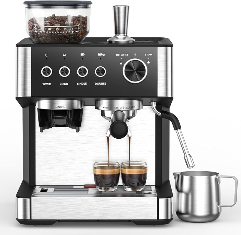 15 Bar Espresso Machine with Built-in Grinder