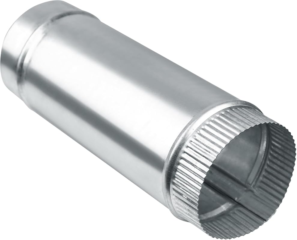 4-Inch Round Rigid Galvanized Steel Dryer Duct, Straight Extendable Co