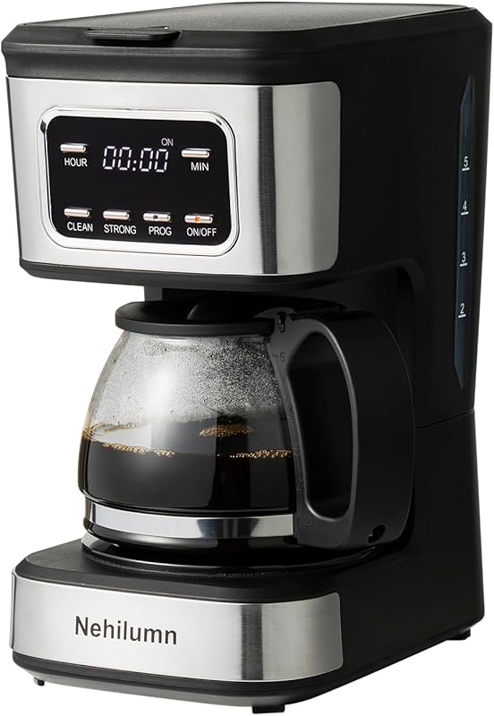 5-Cup Programmable Coffee Machine, Reusable Filter, Water Level Indica