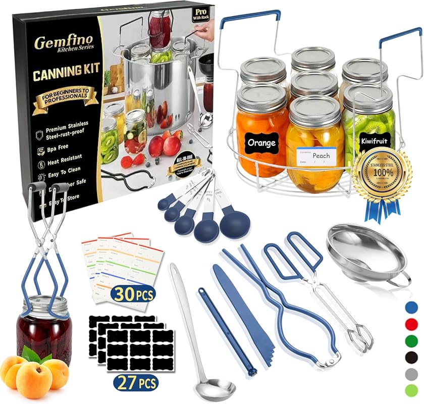 Essential Canning Supplies Starter Kit with Durable Canning Rack, Perf