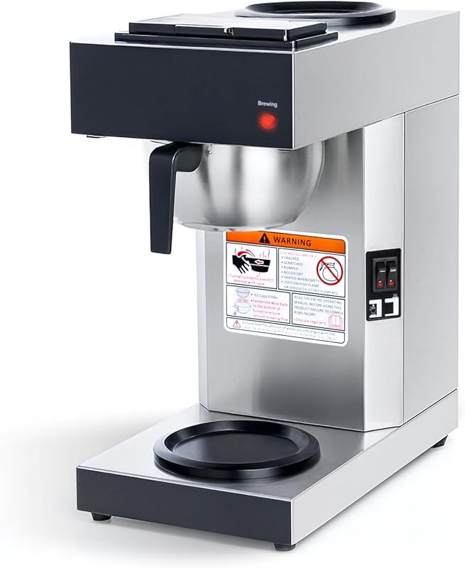 SYBO 12-Cup Commercial Pour Over Coffee Maker Brewer with 2 Warmers, I