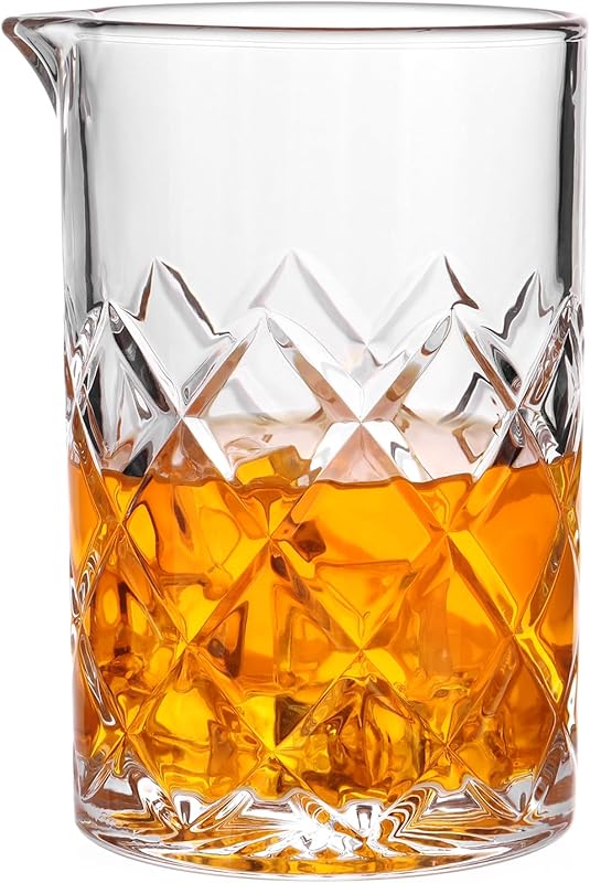 Professional 24oz Crystal Cocktail Mixing Glass: Old Fashioned Stirrin