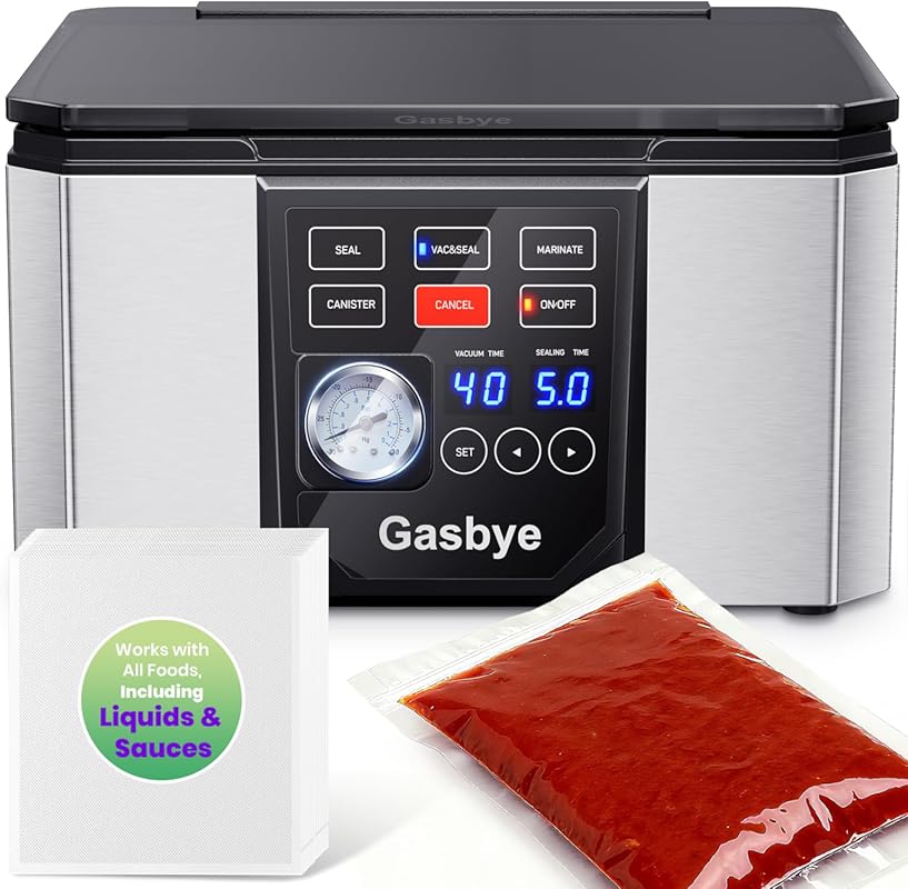 Stainless Steel Chamber Vacuum Sealer with 5.3QT Large Chamber, 11.5