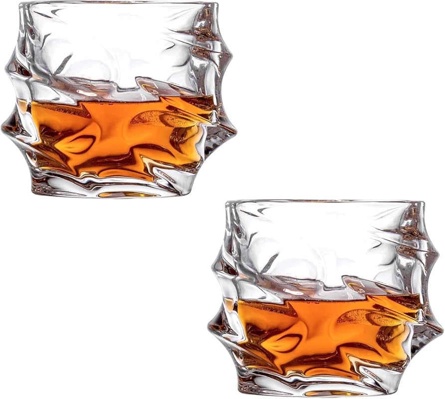 2-Piece High Ball Whiskey Glasses, Thick-Base Heavy Duty Tumblers for 