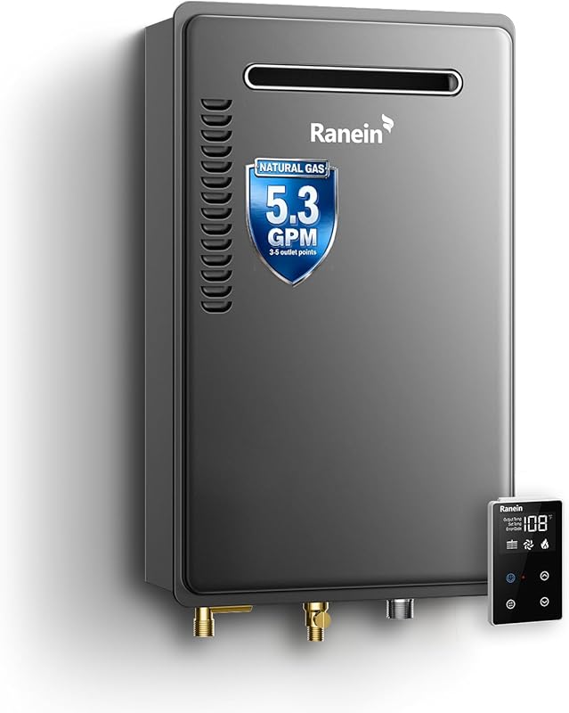 GEN II Ranein 5.3 GPM 130,000 BTU Outdoor Natural Gas Tankless Water H