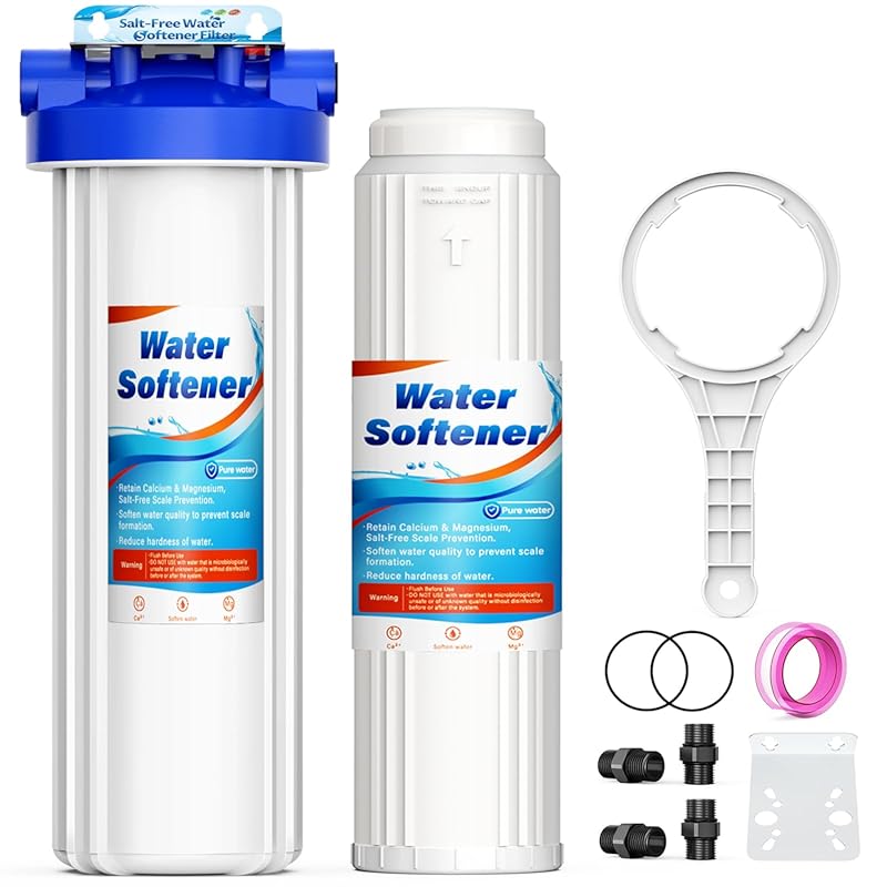 Whole House Salt-Free Water Softener System 3/4'' FNPT – Reduces Hardn