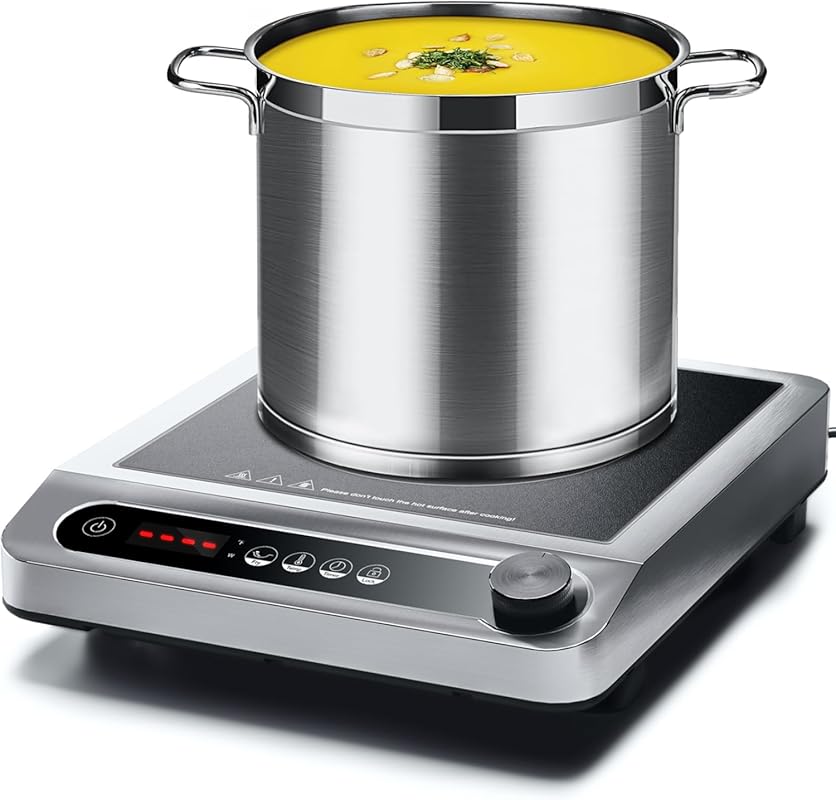 AMZCHEF Commercial 1800W Induction Cooktop, Countertop Burner with 18 