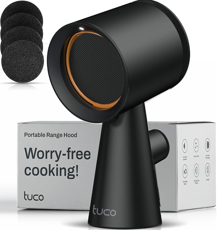 TUCO Portable Range Hood: 3-Speed, 5-Layer Filter, Low Noise Fan for I