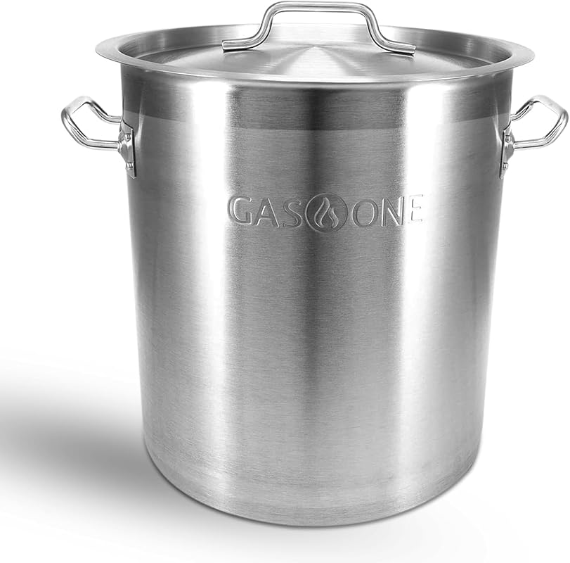 GasOne 20qt Stainless Steel Stockpot with Lid, Capsule Tri-Ply Bottom 