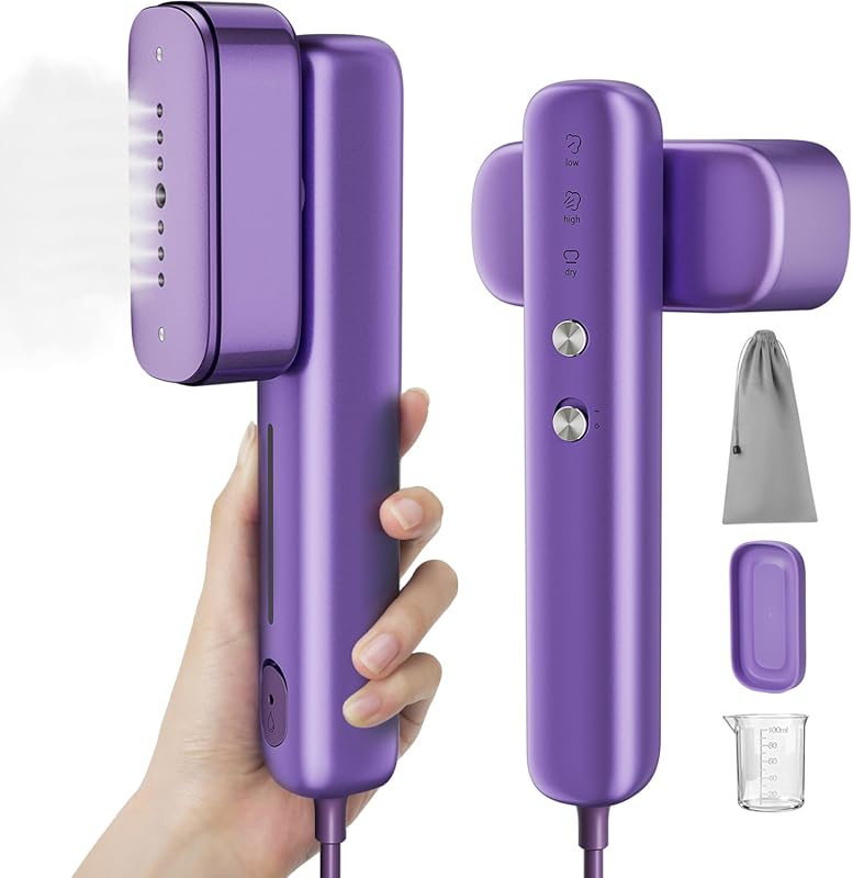 Portable Dual Voltage Travel Steamer for Clothes, Handheld 2-in-1 Iron