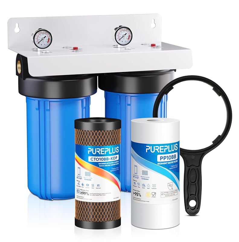PUREPLUS 2-Stage Whole House Water Filter System for Chlorine, Odor, H