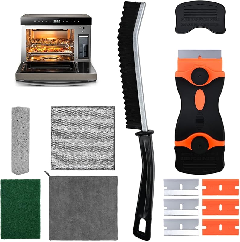 Heavy Duty Oven Cleaner Brush & Tool Kit with Scraper, Pumice Stone, M