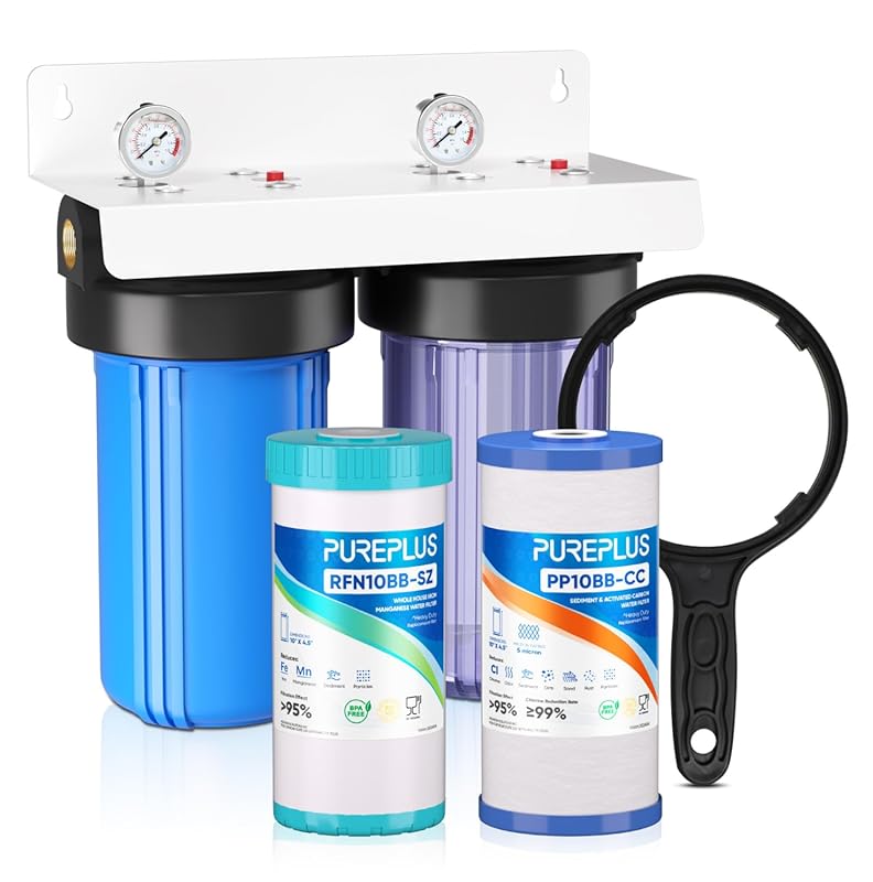 PUREPLUS 2-Stage Whole House Water Filtration System, 10