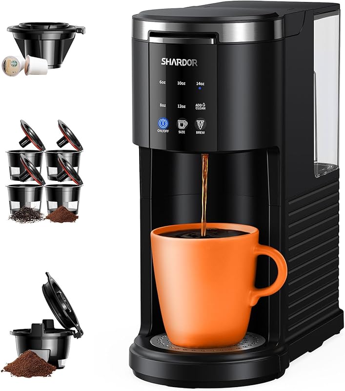 SHARDOR 3-in-1 Single Serve Coffee Maker: K-Cups, Ground Coffee & Teas