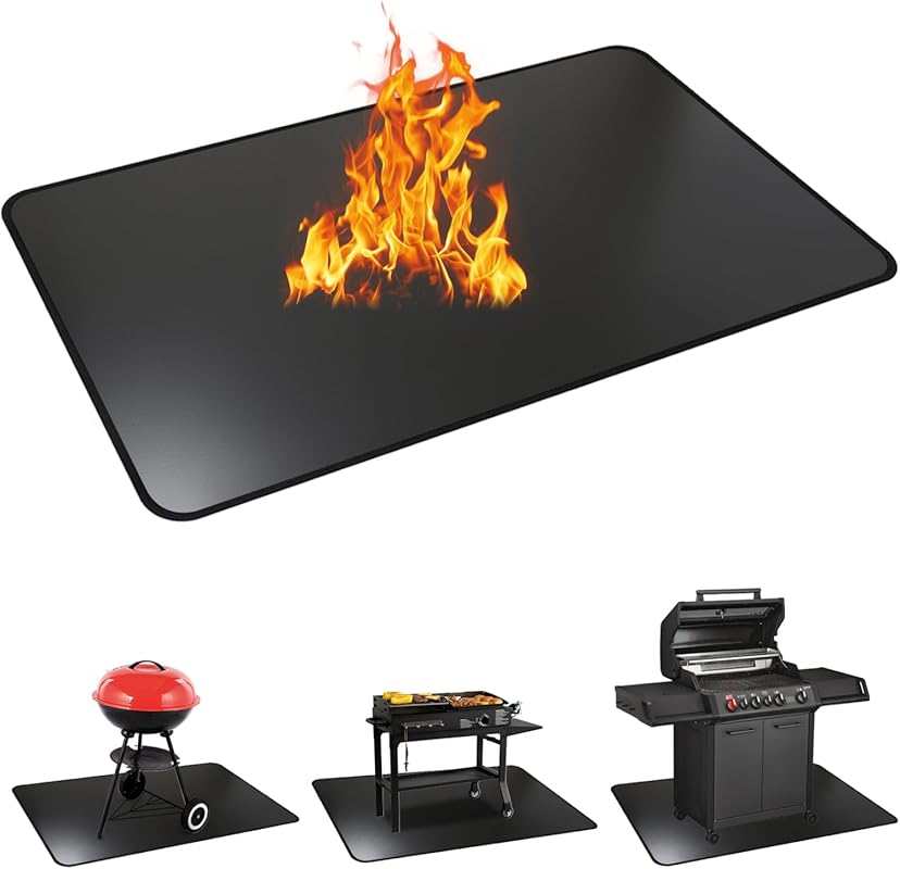 60x40 Inch Under Grill Mat, Double-Sided Fireproof, Heat, Oil & Waterp