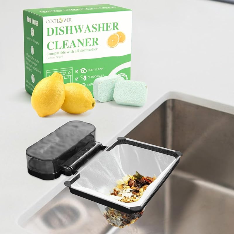 Dishwasher Cleaner & Deodorizer Tablets: Lemon-Scented, 6-Pack for Dee