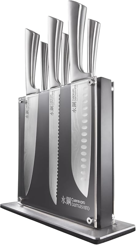 Cuisine::pro Damashiro Kumi 7-Piece Japanese Steel Chef Knife Set, Mag