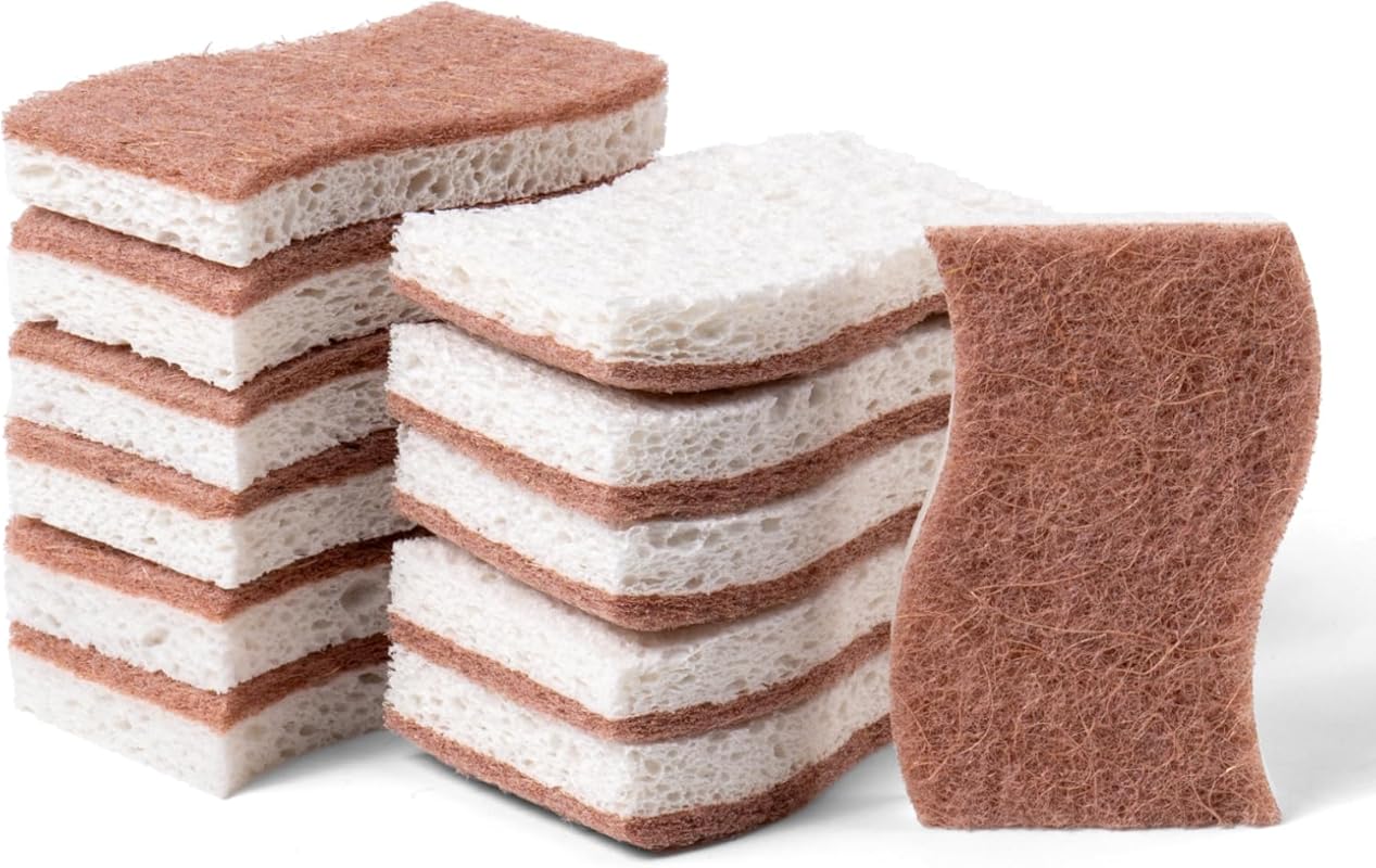 12-Pack Eco-Friendly S-Shaped Biodegradable Cleaning Sponges