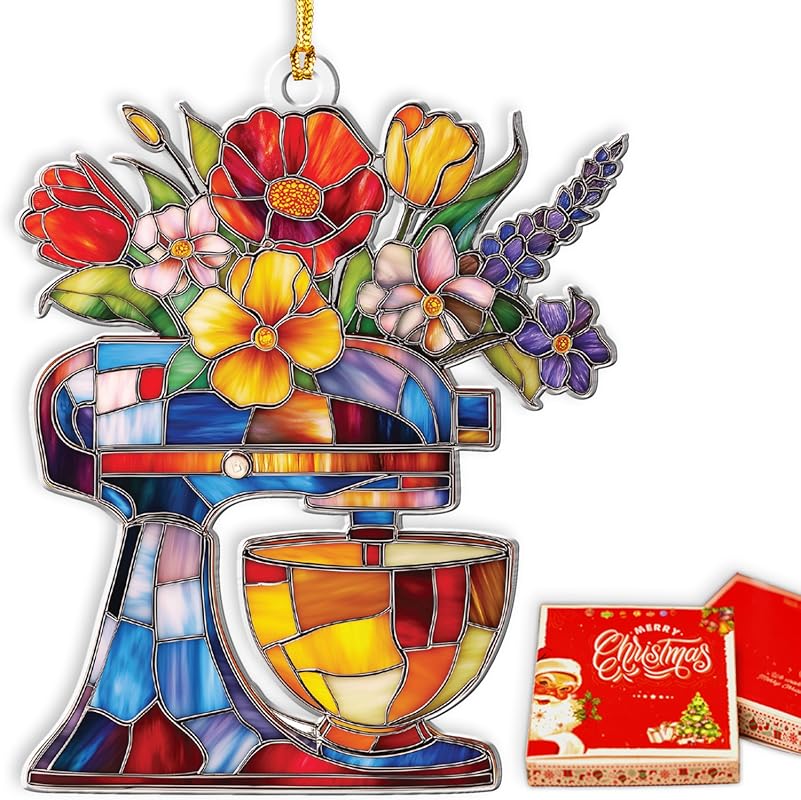 Baking Christmas Tree Ornament: Dough Mixer Stained Glass Effect, Idea