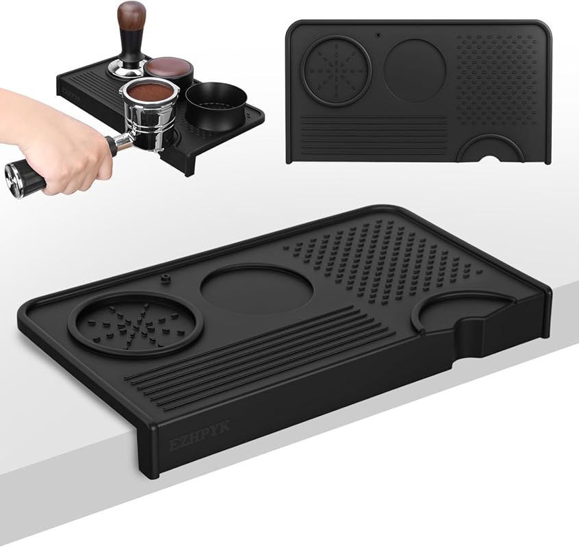 Food Grade Silicone Multi-Slot Espresso Tamping Mat for Countertop, Wa
