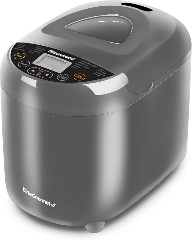 Elite Gourmet Programmable Bread Maker, PFAS-Free Ceramic Pan, 2lb, 19