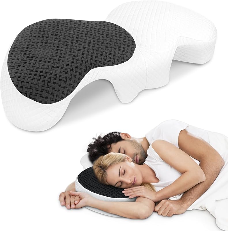 HOMCA Memory Foam Couple Cuddle Pillow, Arm Hole, Pressure Relief, Erg