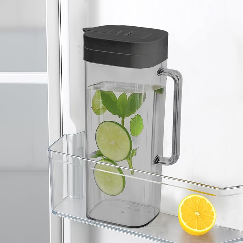 SlimFit 2 Quart (64oz) Leakproof Plastic Pitcher with Lid for Fridge D