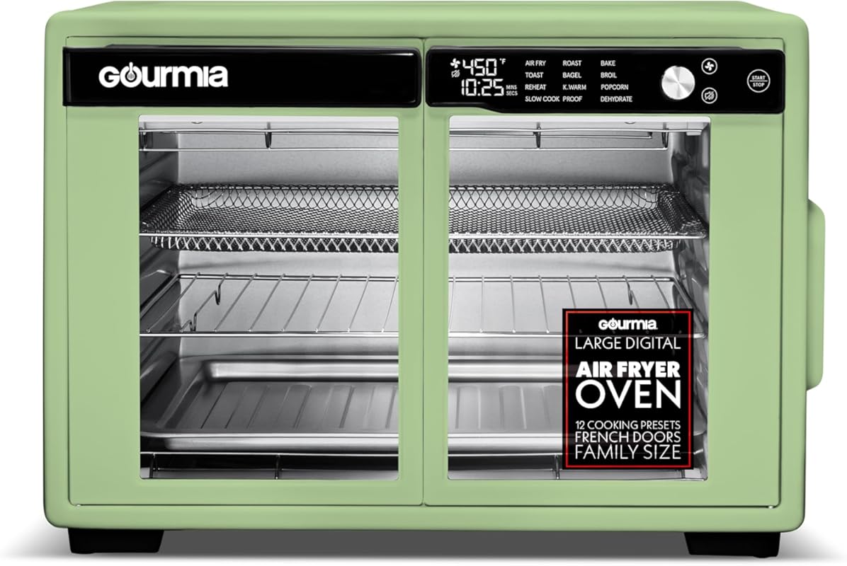 Gourmia French Door Air Fryer Toaster Oven, 37 Qt Large Convection, Fr