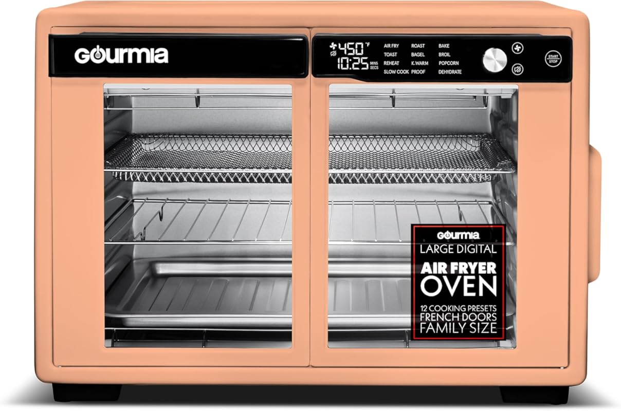 Gourmia French Door Air Fryer Toaster Oven, 37 Qt Large Convection, Fr