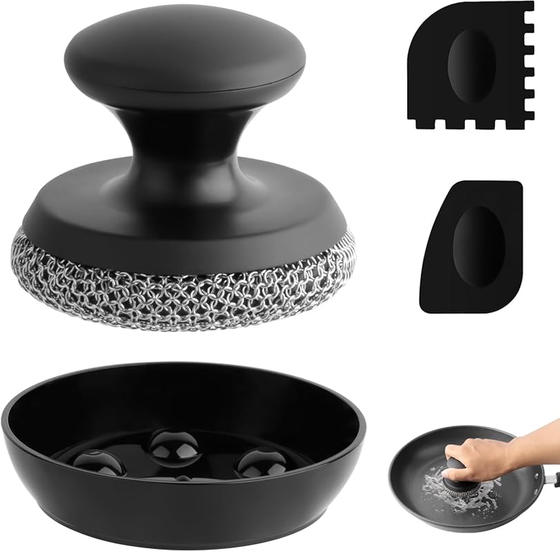 316 Stainless Steel Thin Mesh Chainmail Scrubber, Dish Scouring Pad fo