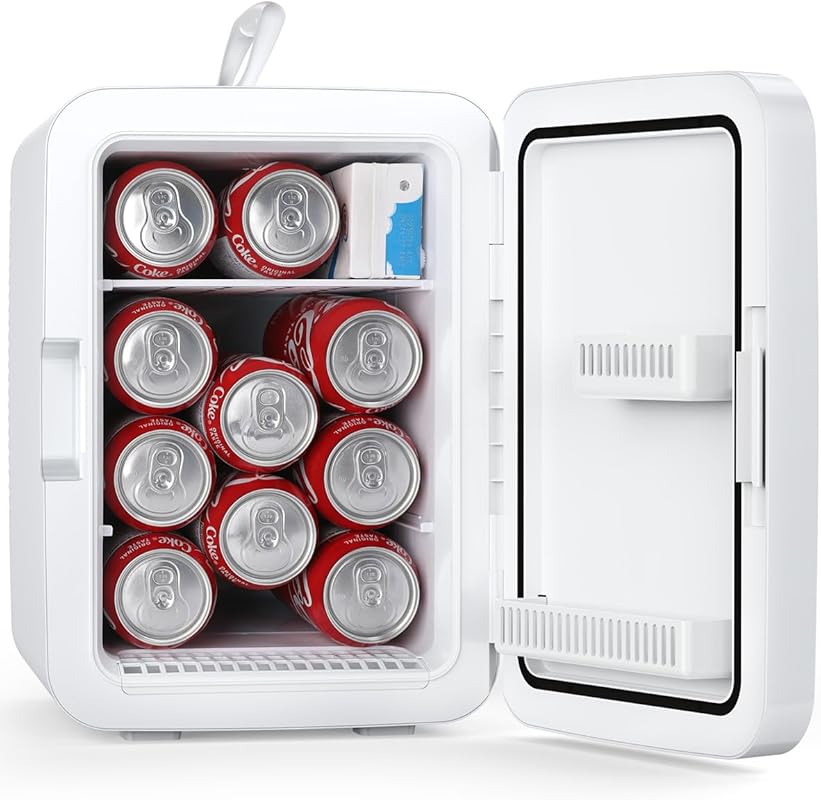 Antarctic Star 10L Portable Mini Fridge, AC/DC Adapters, Small Cosmeti