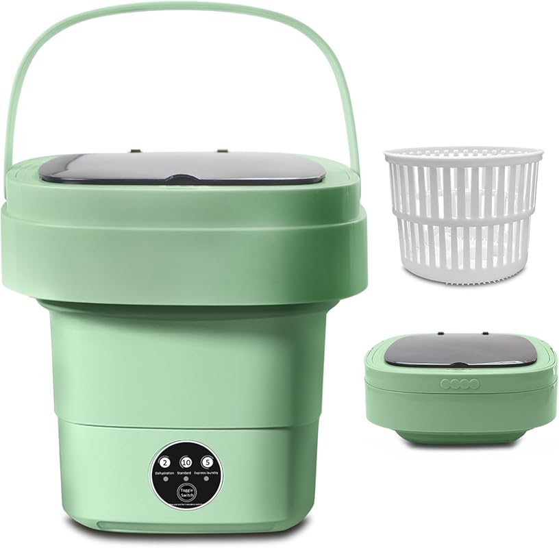 Portable Foldable Washing Machine with Spin Basket & Drain Pipe, 3 Mod