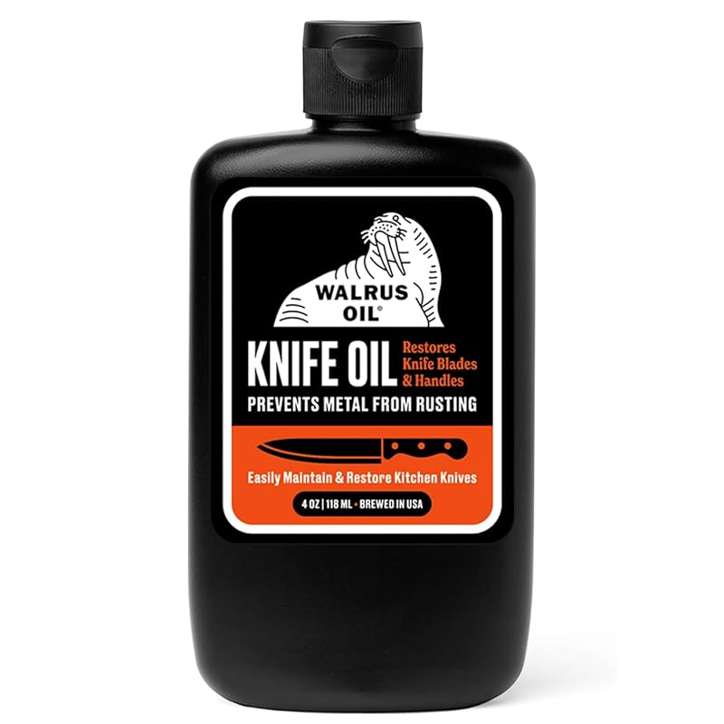 WALRUS OIL 4oz Knife Blade & Wooden Handle Oil. 100% Natural Ingredien