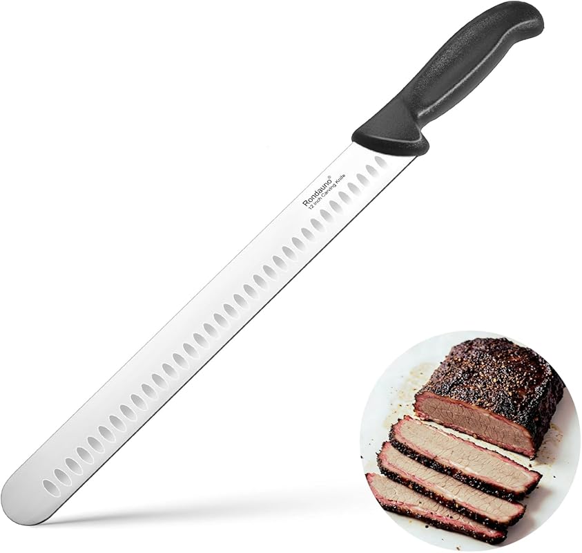 Premium 12 Inch Brisket Carving & Slicing Knife, Ultra Sharp High Carb