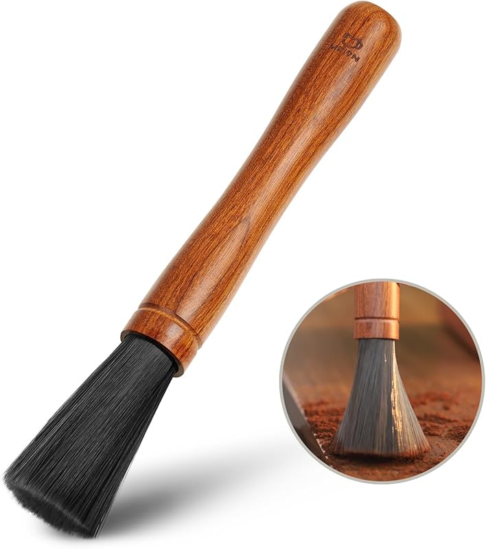 MEION Mahogany Coffee Grinder & Espresso Cleaning Brush Tool for Baris