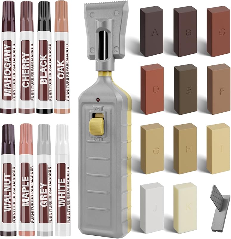 Laminate Vinyl Floor Repair Kit: 22 Wood Wax Touch Up Markers for Scra