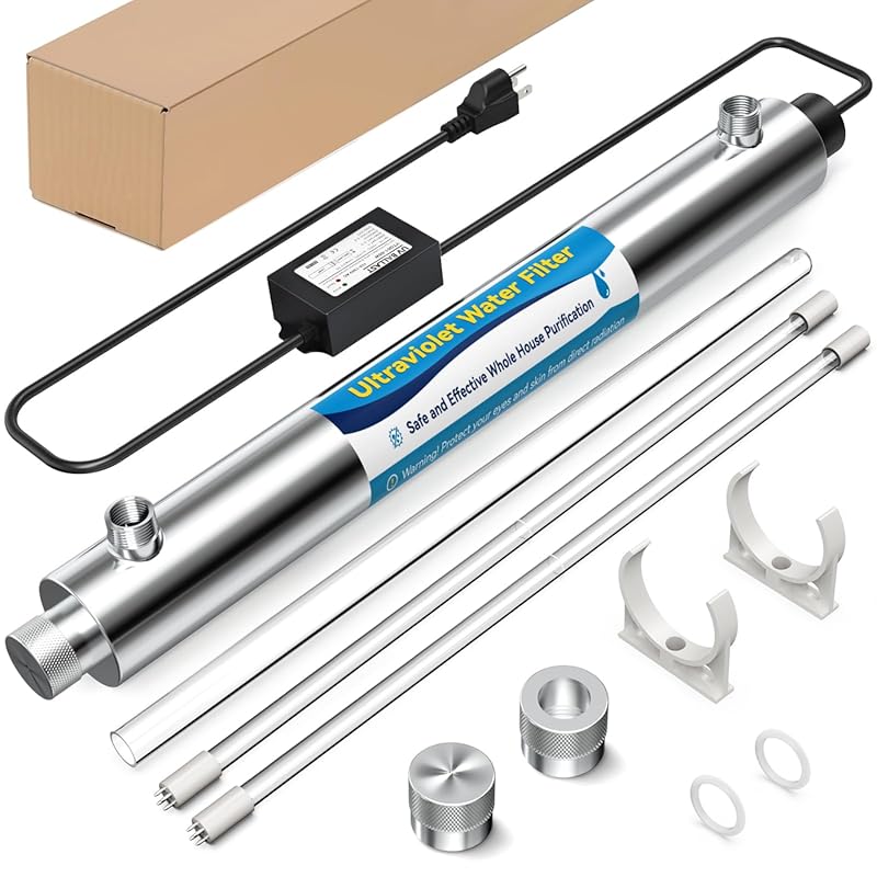 Whole House UV Water Filter Purifier System, 12GPM 55W 120V, 3/4