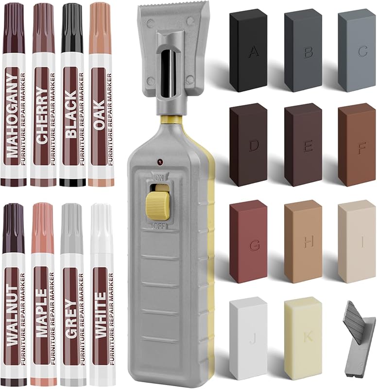 11-Color Hardwood Floor Repair Kit: Wood Wax & Markers for Scratches, 