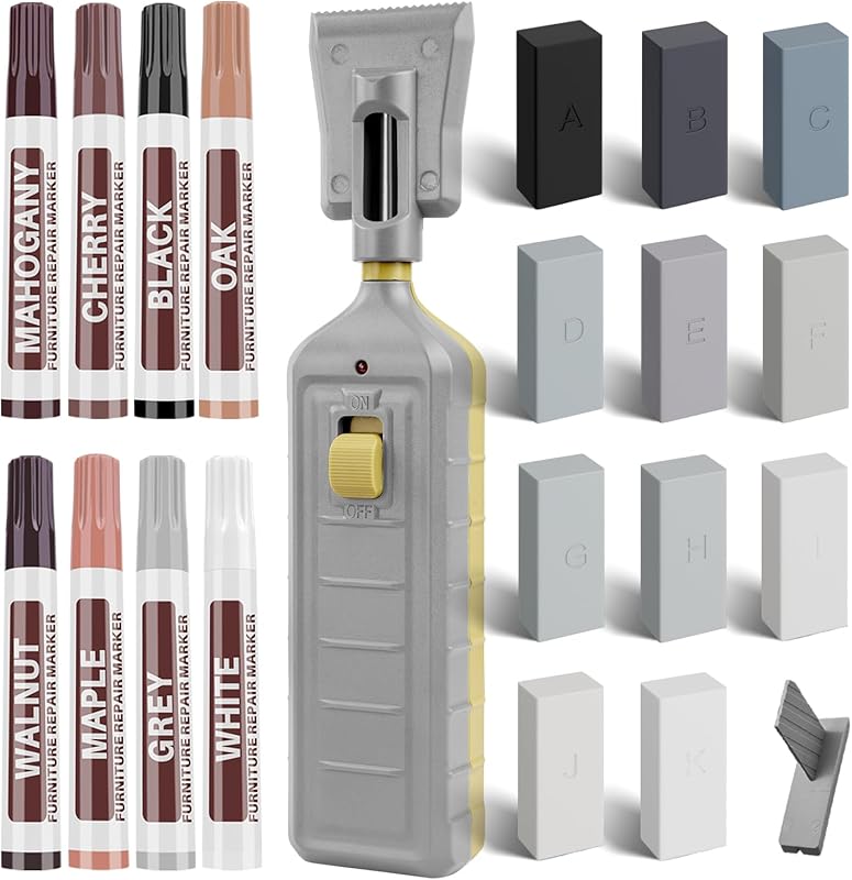 Laminate Floor Repair Kit, Heat Pen, 11 Wax Blocks, 8 Markers for Scra