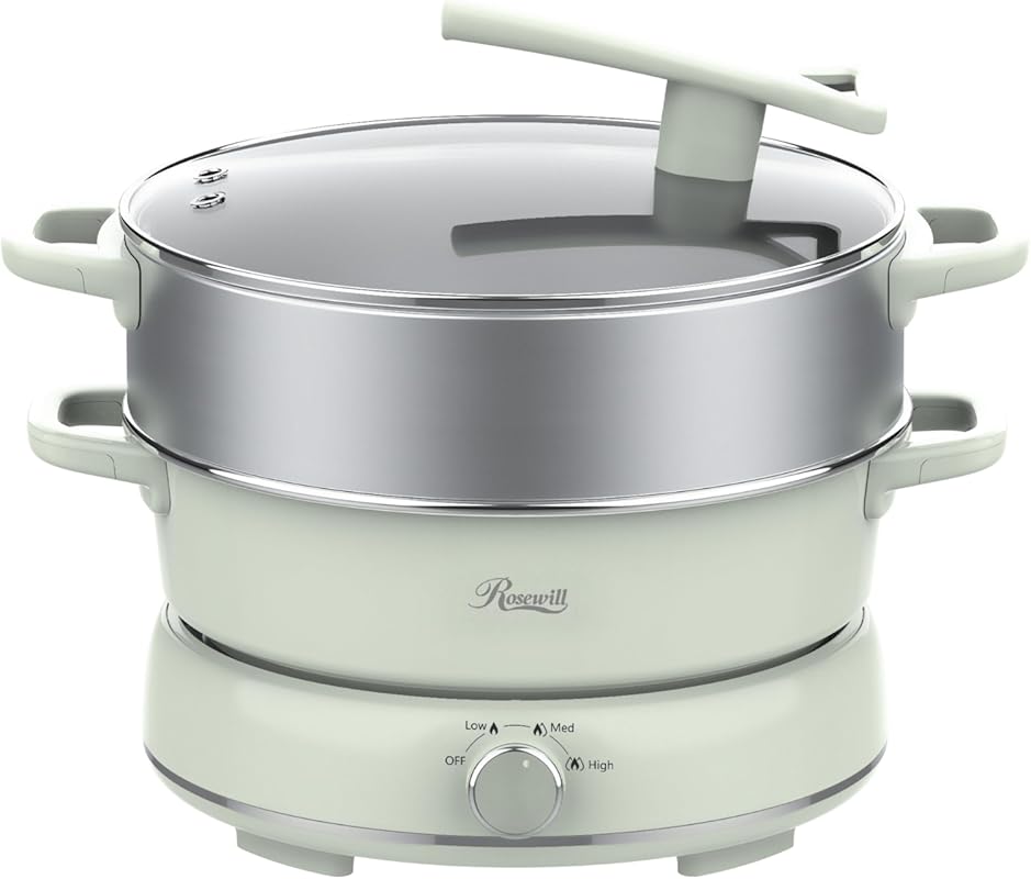 Rosewill 12.7QT Electric Hot Pot Slow Cooker, 1600W Multi-Function Spl